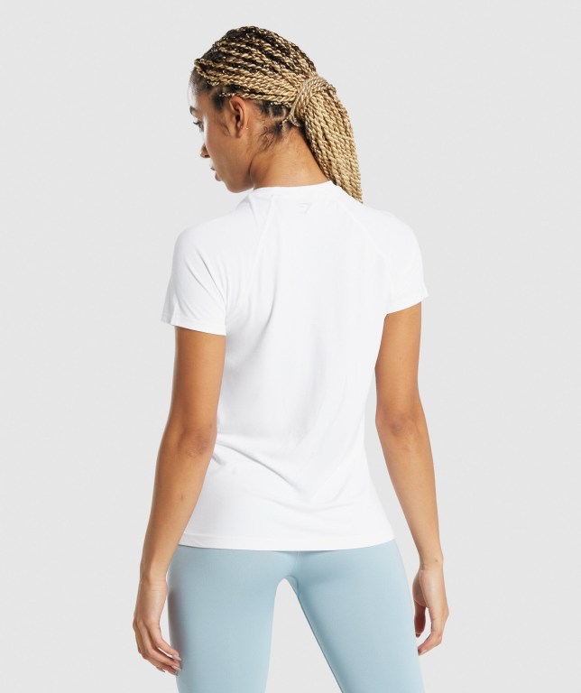 Sudaderas Gymshark Fit Seamless Loose Mujer Blancos | cL4fvBQh7Si