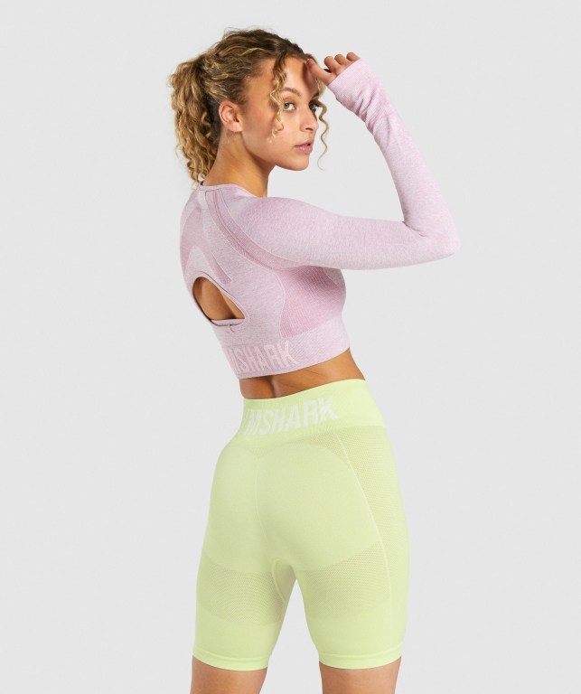 Sudaderas Gymshark Flex Sports Crop Top Mujer Morados Claro | 1ik3yZOiBiS