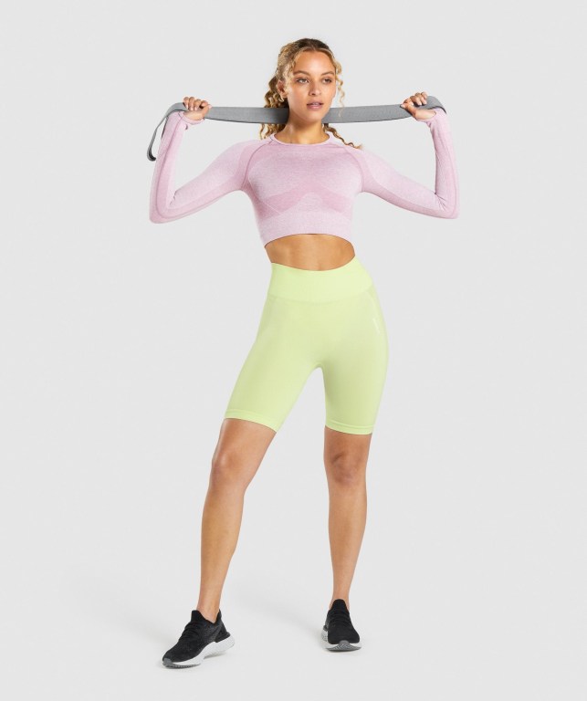 Sudaderas Gymshark Flex Sports Crop Top Mujer Morados Claro | 1ik3yZOiBiS