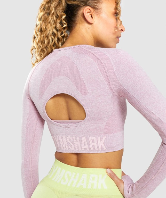 Sudaderas Gymshark Flex Sports Crop Top Mujer Morados Claro | 1ik3yZOiBiS