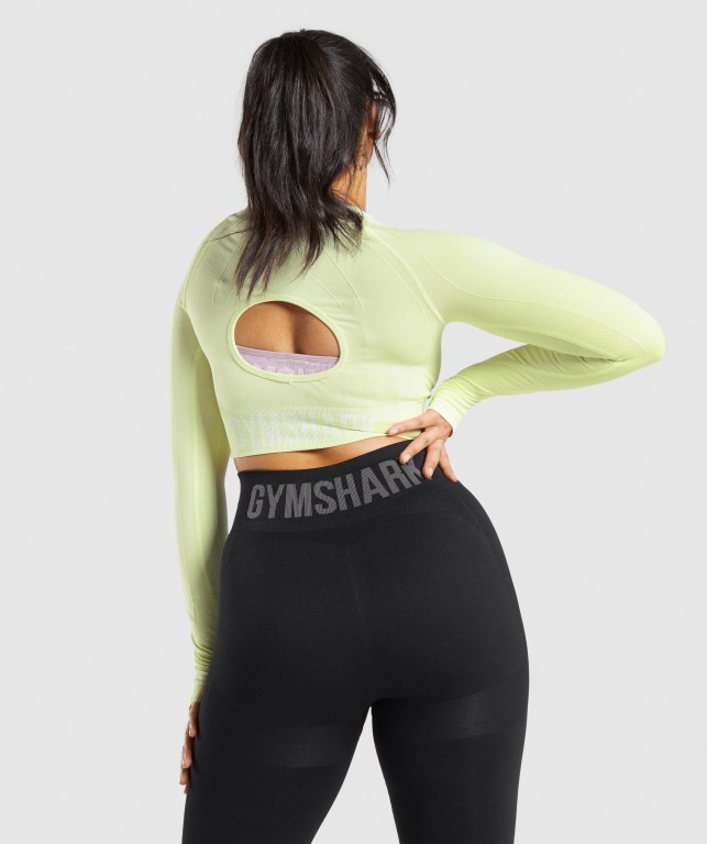 Sudaderas Gymshark Flex Sports Crop Top Mujer Verdes Claro | 9dTUElP2Qv4