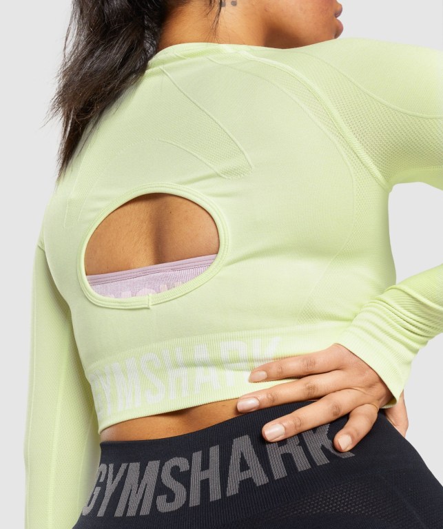 Sudaderas Gymshark Flex Sports Crop Top Mujer Verdes Claro | UANSpHhA217