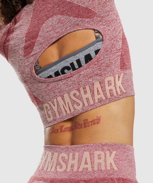 Sudaderas Gymshark Flex Sports Crop Top Mujer Vino | eispDohjSaz