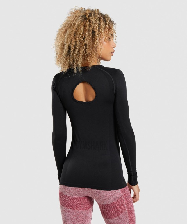 Sudaderas Gymshark Flex Top Mujer Negros | PxWhxkga99u