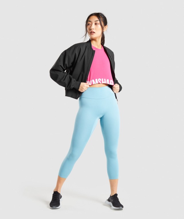 Sudaderas Gymshark Fraction Crop Top Mujer Rosas | D3grDgoezCR