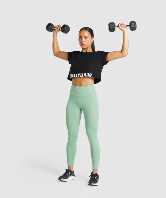 Sudaderas Gymshark Fraction Crop Top Mujer Negros | H2b3jyCdSF5