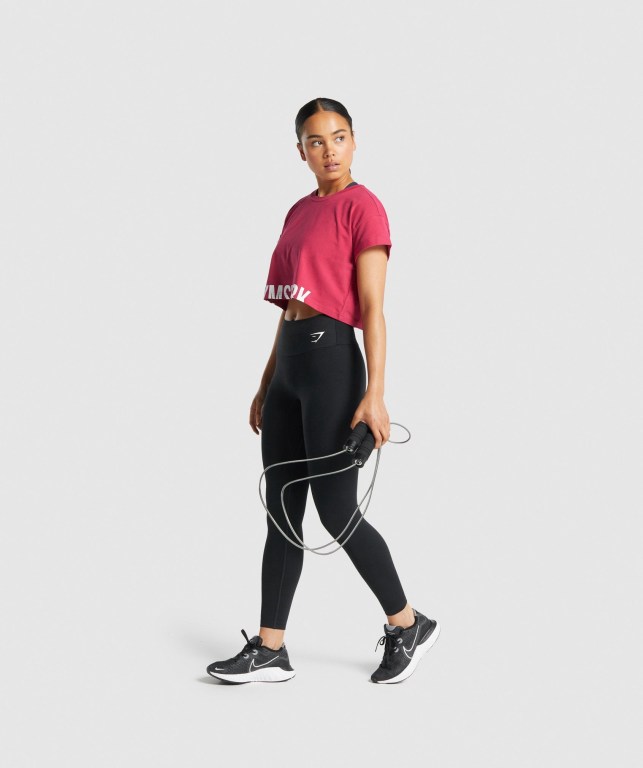 Sudaderas Gymshark Fraction Crop Top Mujer Rosas | fwWjemaiwsO