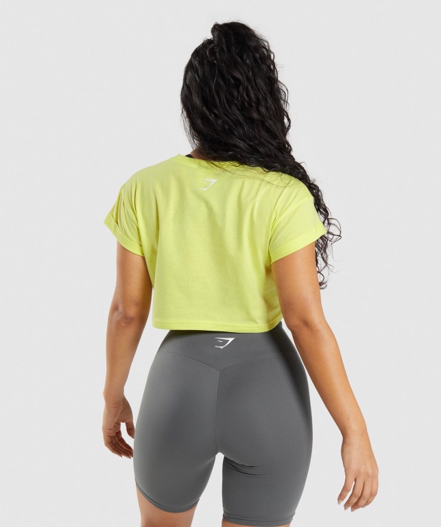 Sudaderas Gymshark Fraction Crop Top Mujer Verdes | gl1C88B8fQB