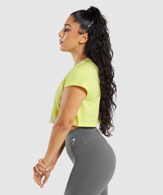 Sudaderas Gymshark Fraction Crop Top Mujer Verdes | gl1C88B8fQB