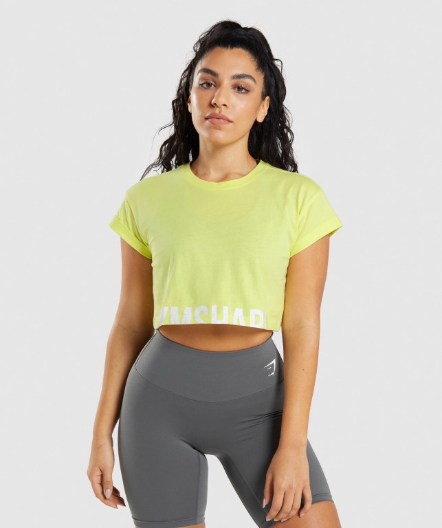 Sudaderas Gymshark Fraction Crop Top Mujer Verdes | gl1C88B8fQB