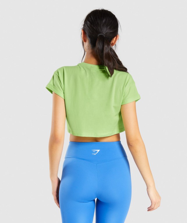 Sudaderas Gymshark Fraction Crop Top Mujer Verdes | hIJaeTbSGRH