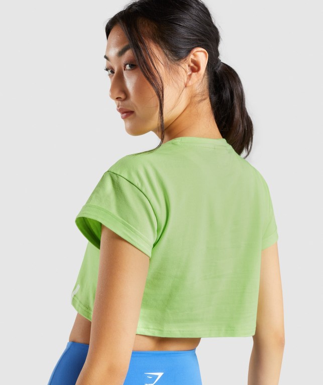 Sudaderas Gymshark Fraction Crop Top Mujer Verdes | hIJaeTbSGRH