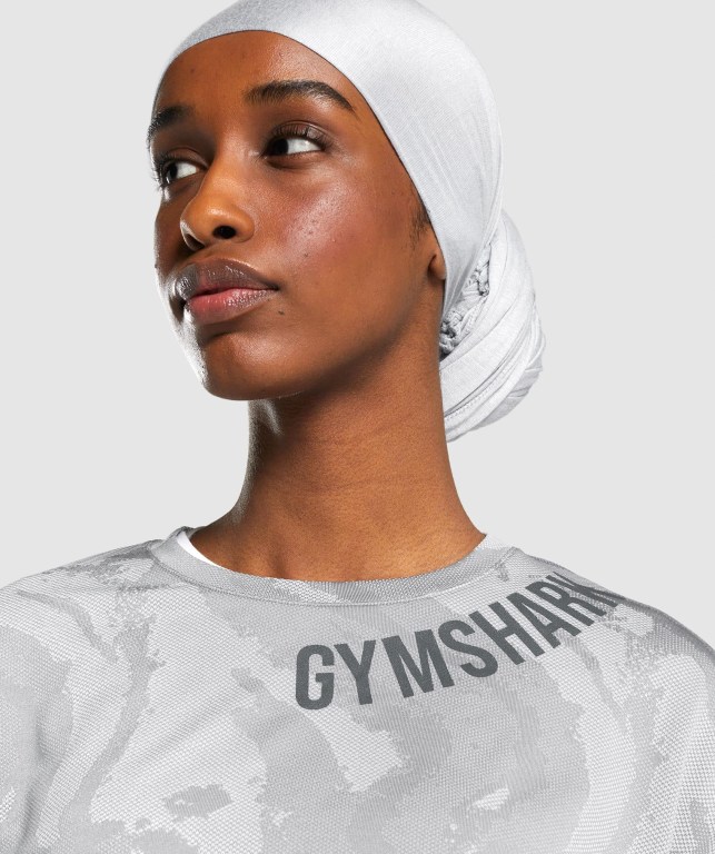 Sudaderas Gymshark GS Power Crop Top Mujer Grises | cKGZVcEUPjO