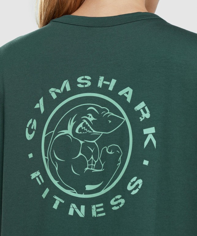 Sudaderas Gymshark Legacy Graphic Mujer Verdes Oscuro | S9xEcvHWqcL