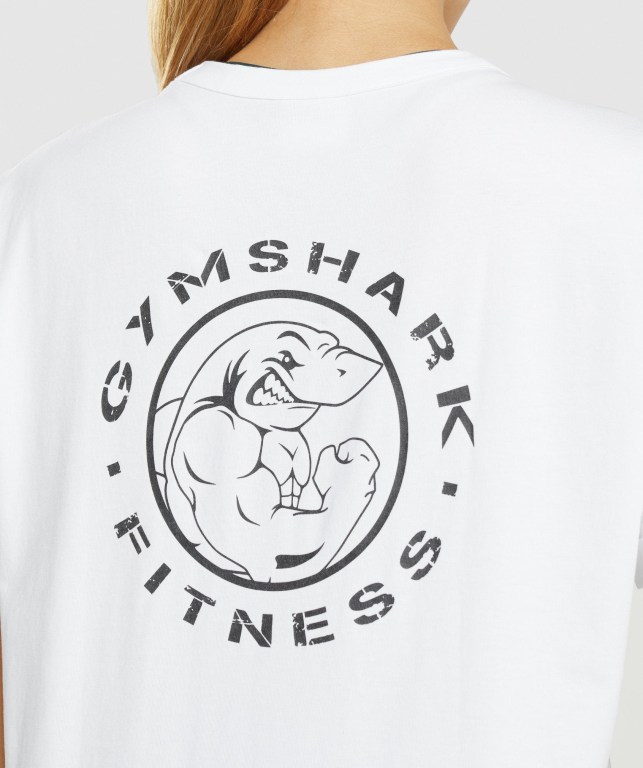 Sudaderas Gymshark Legacy Graphic Mujer Blancos | XFTXaV5N8Z8