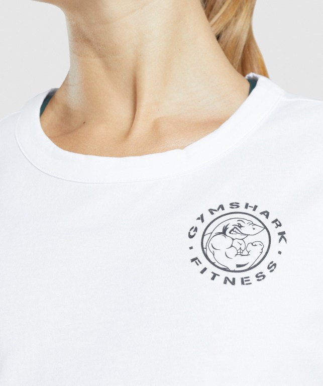 Sudaderas Gymshark Legacy Graphic Mujer Blancos | XFTXaV5N8Z8