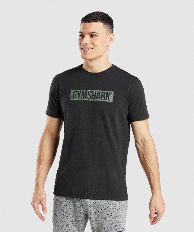 Sudaderas Gymshark Micro Print Block Infill Hombre Negros | BfAIOsiKz7Q