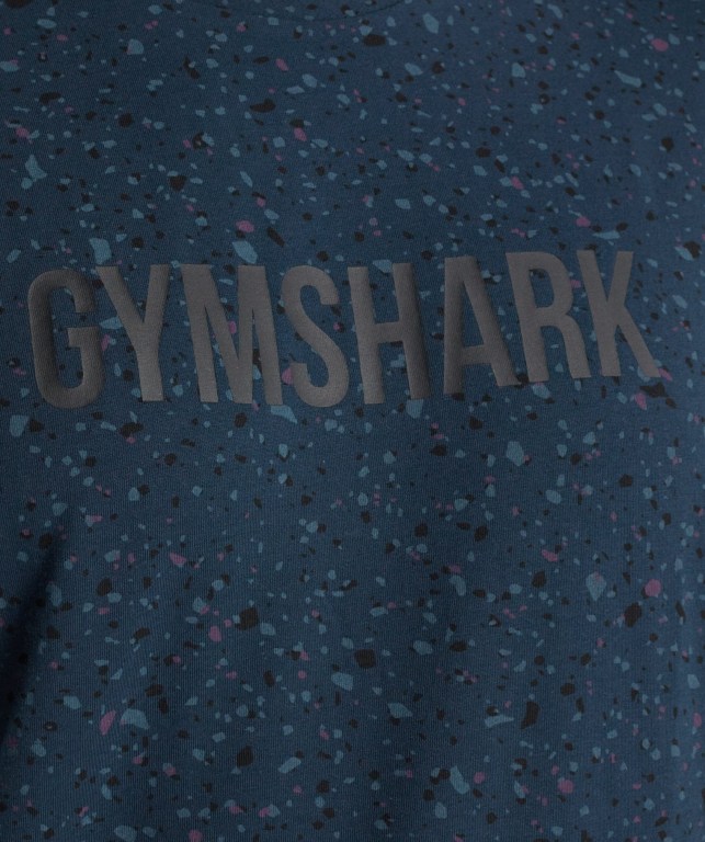 Sudaderas Gymshark Micro Print Hombre Azul Marino | dTWexP5CMdF