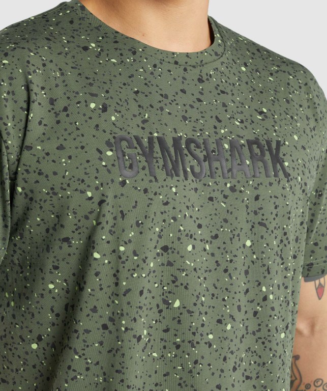 Sudaderas Gymshark Micro Print Hombre Verdes | grfDgIInVMk