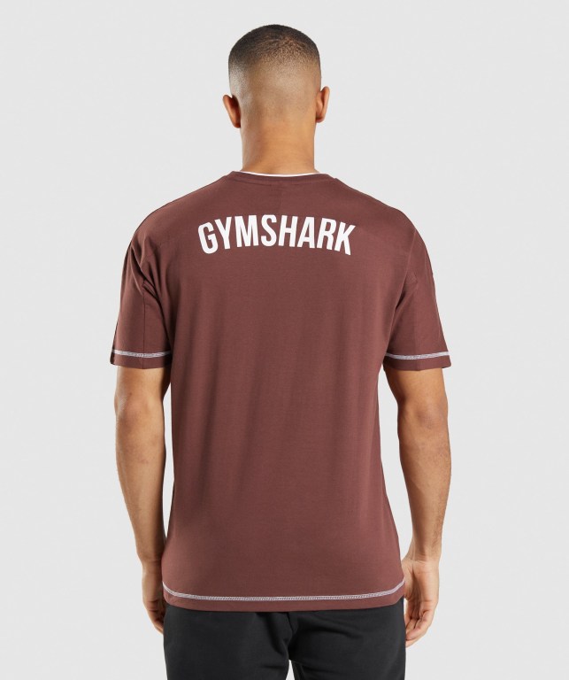 Sudaderas Gymshark Recess Hombre Rosas Marrom Blancos | hCGBs43A9BM