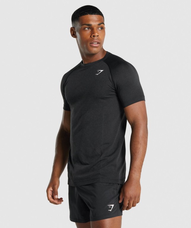 Sudaderas Gymshark Vital Light seamless Hombre Negros | 9pKgWZsAw12