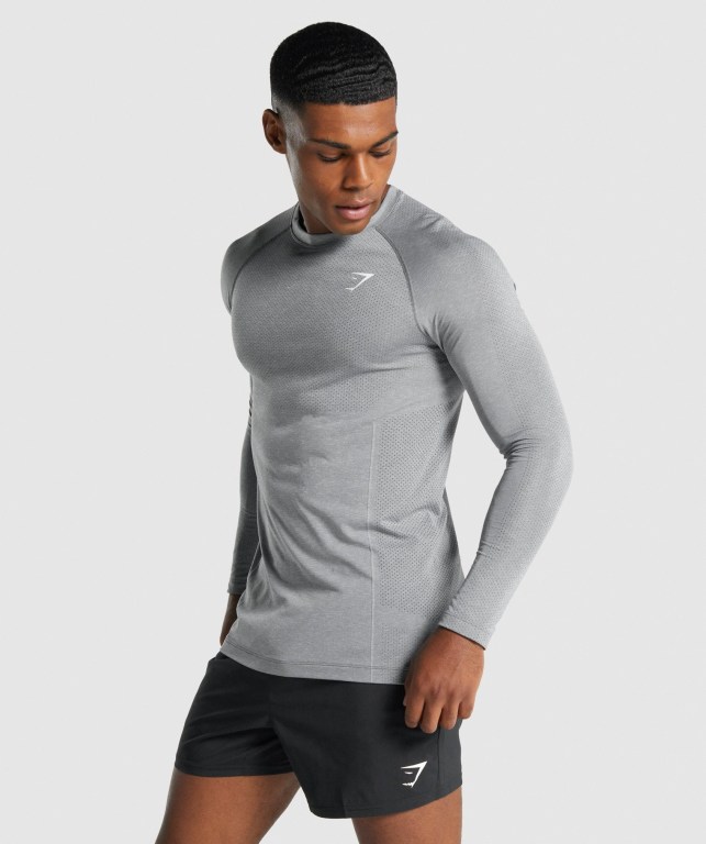 Sudaderas Gymshark Vital Light seamless Hombre Grises | cQkuD4Lrbuq