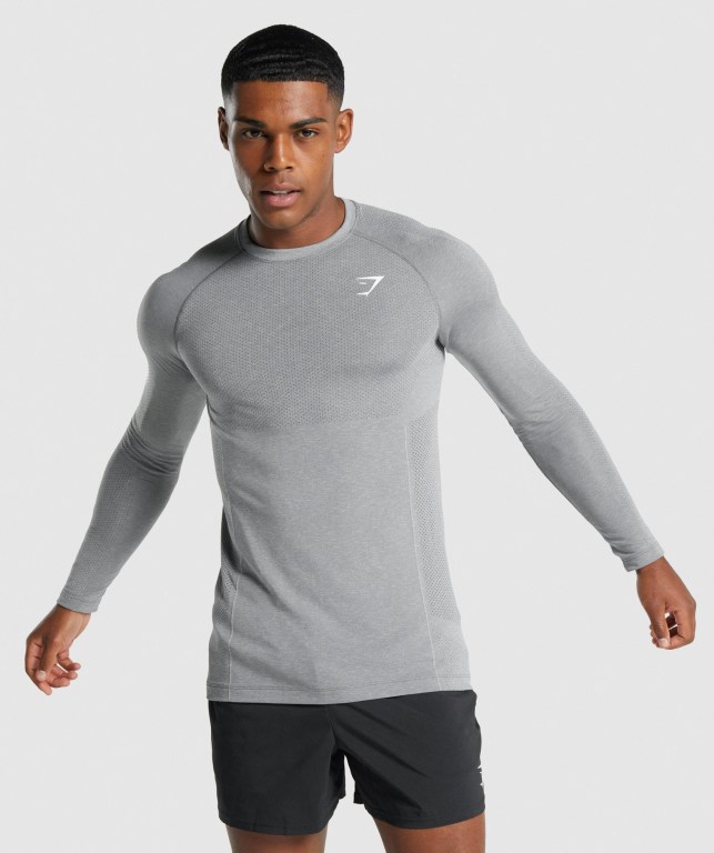 Sudaderas Gymshark Vital Light seamless Hombre Grises | cQkuD4Lrbuq