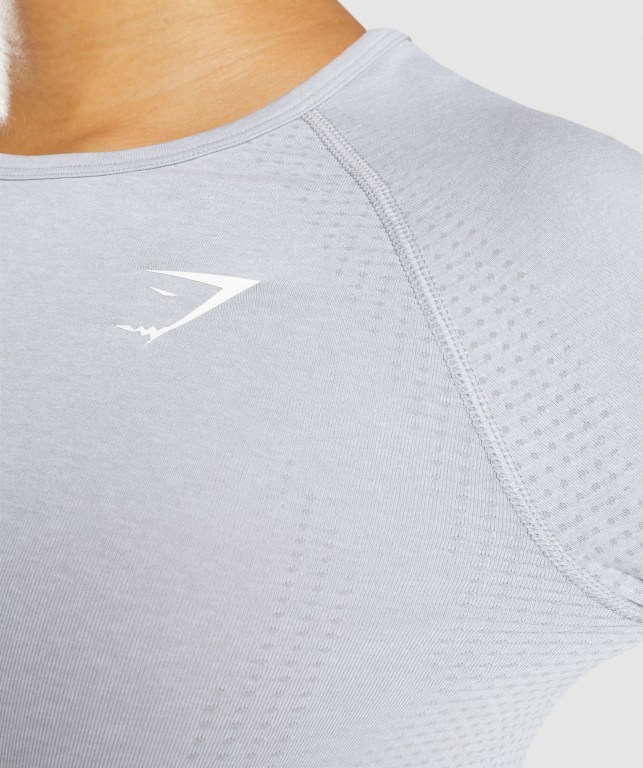 Sudaderas Gymshark Vital Seamless 2.0 Crop Top Mujer Grises Claro | tVEQ9SKFusr