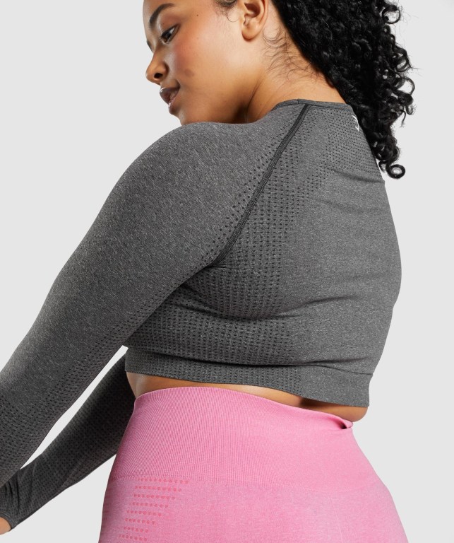 Sudaderas Gymshark Vital Seamless 2.0 Crop Top Mujer Grises | xNBZDz5fEw5