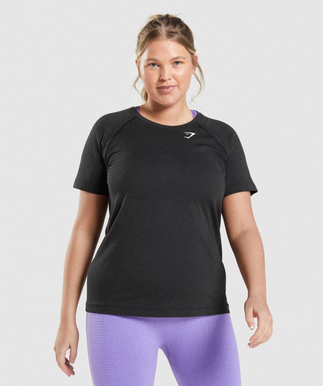 Sudaderas Gymshark Vital Seamless 2.0 Light Mujer Negros | 2MJzjGVr7Nh