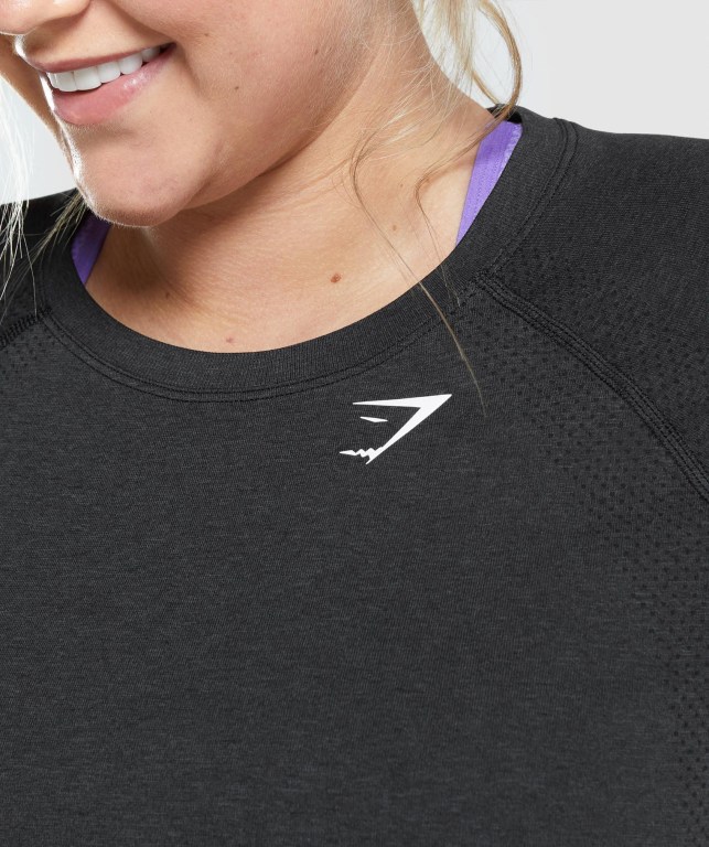 Sudaderas Gymshark Vital Seamless 2.0 Light Mujer Negros | 2MJzjGVr7Nh