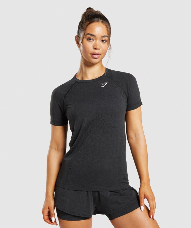 Sudaderas Gymshark Vital Seamless 2.0 Light Mujer Negros | 2MJzjGVr7Nh