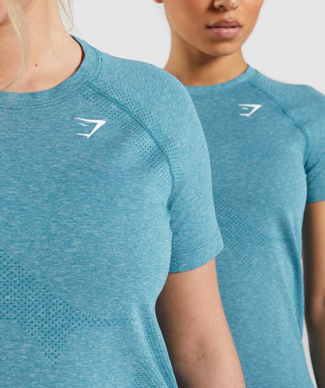 Sudaderas Gymshark Vital Seamless 2.0 Light Mujer Turquesa | qqHHgOJzVG9