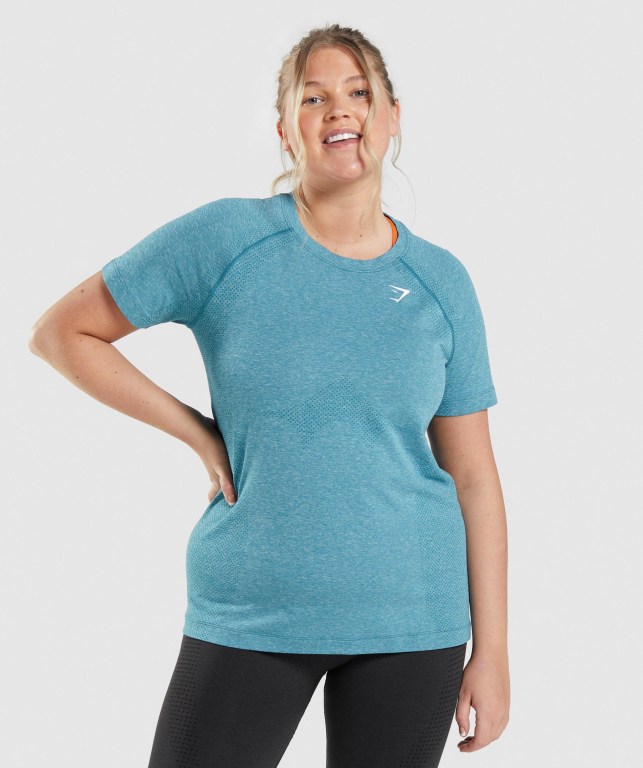 Sudaderas Gymshark Vital Seamless 2.0 Light Mujer Turquesa | qqHHgOJzVG9