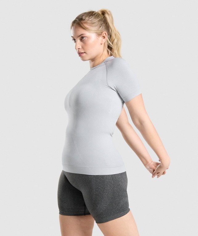 Sudaderas Gymshark Vital Seamless 2.0 Mujer Grises Claro | b9HBJTuACh4