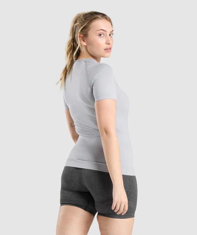 Sudaderas Gymshark Vital Seamless 2.0 Mujer Grises Claro | b9HBJTuACh4