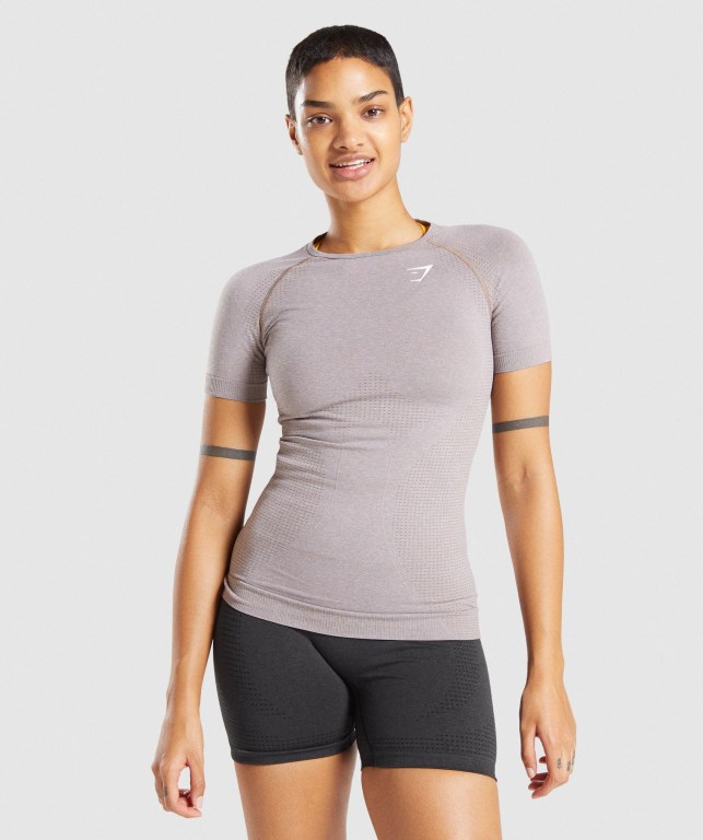 Sudaderas Gymshark Vital Seamless 2.0 Mujer Grises Marrom | f8m5CsvKqIF