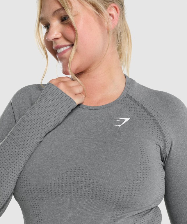 Sudaderas Gymshark Vital Seamless 2.0 Top Mujer Grises | DV5oiNI5ojX