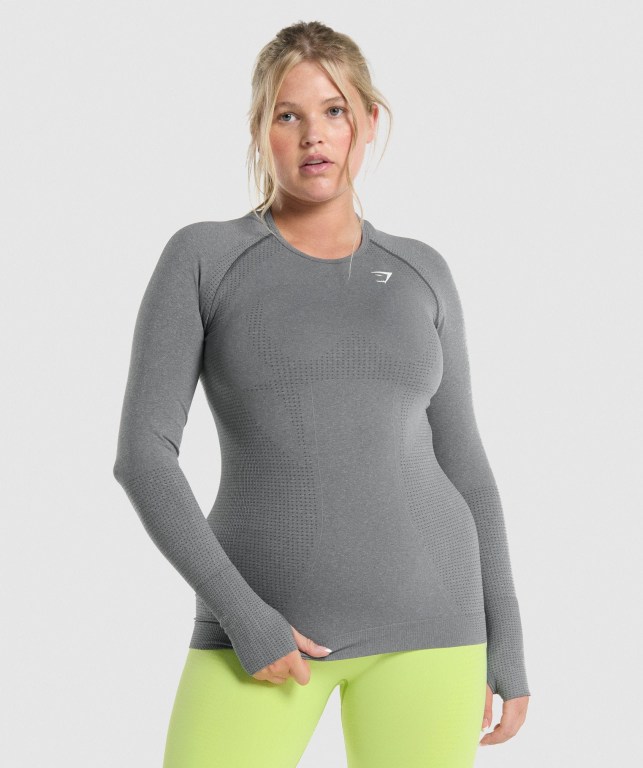 Sudaderas Gymshark Vital Seamless 2.0 Top Mujer Grises | DV5oiNI5ojX