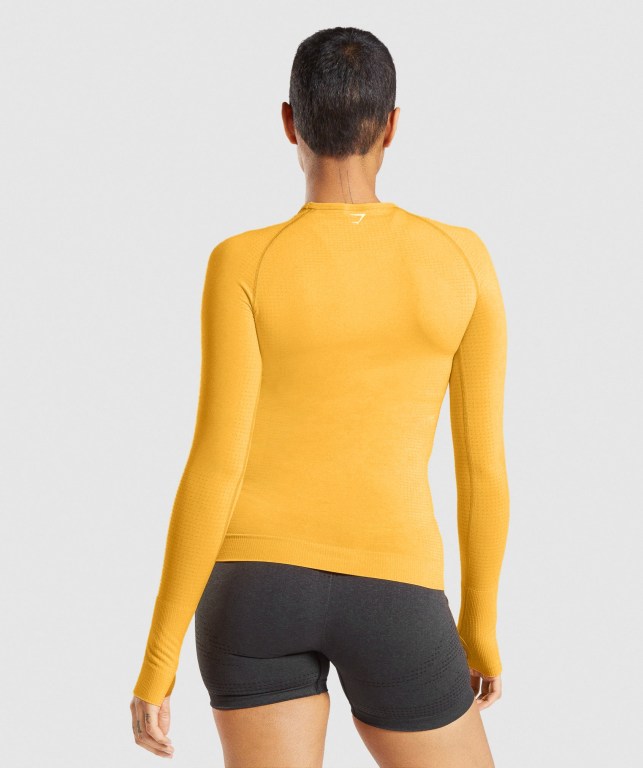 Sudaderas Gymshark Vital Seamless 2.0 Top Mujer Amarillos | eEgDJzhymPD