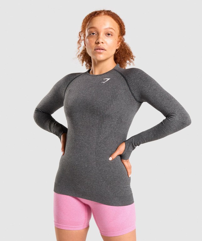 Sudaderas Gymshark Vital Seamless 2.0 Top Mujer Grises | tVpGww3QqTU