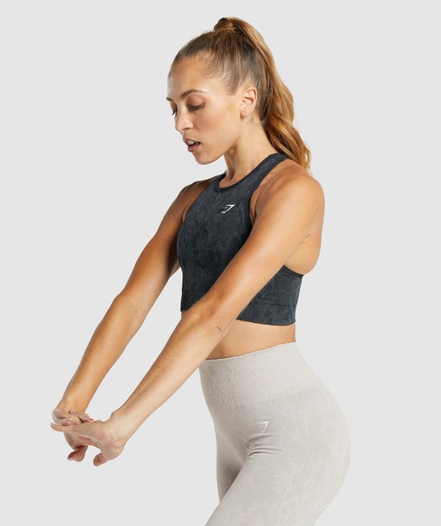 Sujetadores Deportivos Gymshark Adapt Animal Seamless Sports Bra Mujer Negros | 8Tn78ZAlX1m