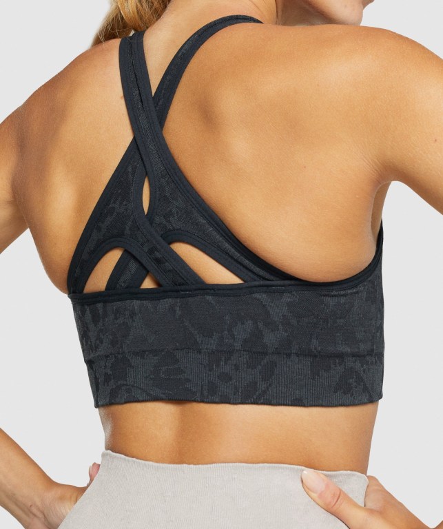 Sujetadores Deportivos Gymshark Adapt Animal Seamless Sports Bra Mujer Negros | 8Tn78ZAlX1m