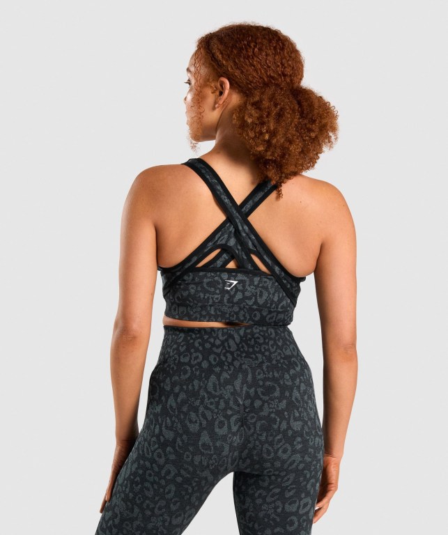 Sujetadores Deportivos Gymshark Adapt Animal Seamless Sports Bra Mujer Negros | E9a7QYIUYrv