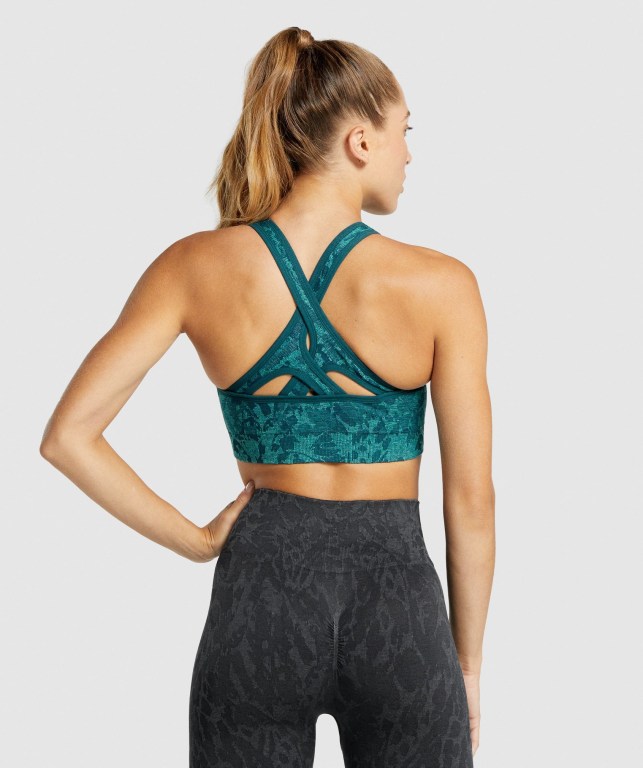 Sujetadores Deportivos Gymshark Adapt Animal Seamless Sports Bra Mujer Turquesa | oMrZDGtmfEf