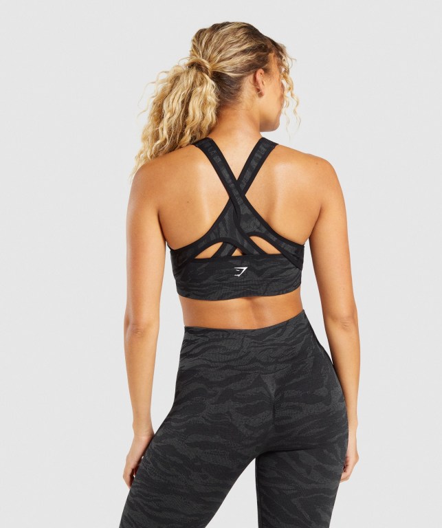 Sujetadores Deportivos Gymshark Adapt Animal Seamless Sports Bra Mujer Negros | wJNEfBCKTqy