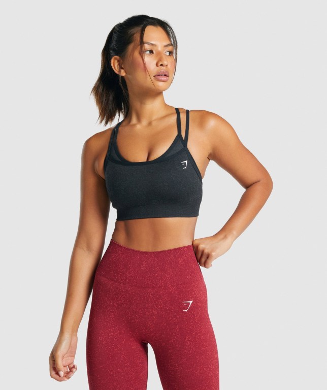 Sujetadores Deportivos Gymshark Adapt Fleck Seamless Sports Bra Mujer Negros | FBSvnzSUT8K