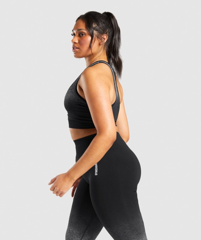 Sujetadores Deportivos Gymshark Adapt Ombre Seamless Sports Bra Mujer Negros Negros | 4llXylXQcdc