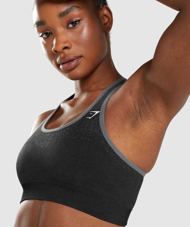 Sujetadores Deportivos Gymshark Adapt Ombre Seamless Sports Bra Mujer Negros Grises | F3ItxS8orPK