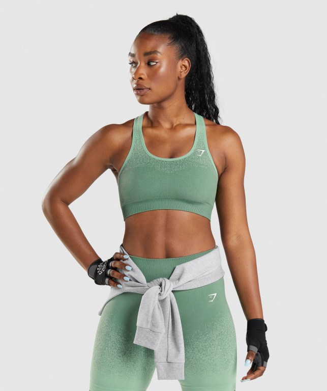 Sujetadores Deportivos Gymshark Adapt Ombre Seamless Sports Bra Mujer Verdes Verdes Claro | FMc7VeLHE4K